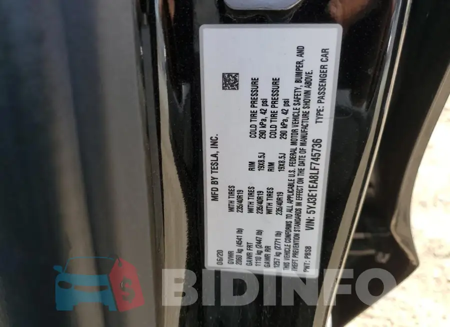 5YJ3E1EA8LF745736 Photo# 12