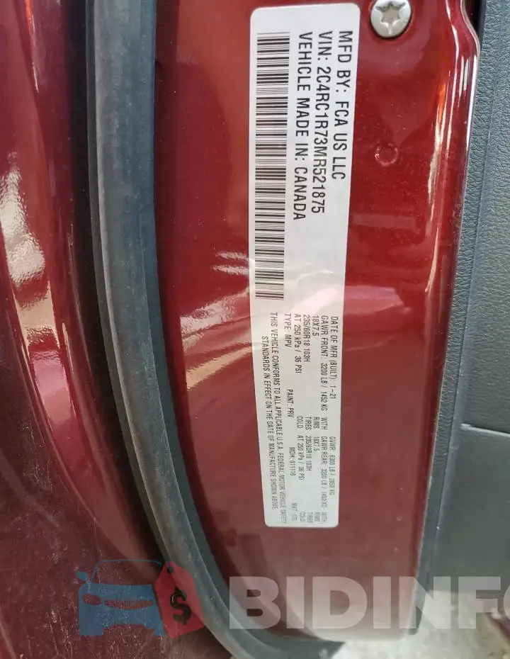 2C4RC1R73MR521875 Photo# 14
