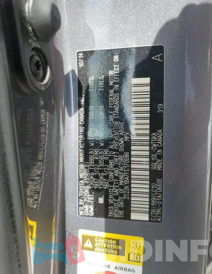2T2ZK1BA7FC170086 Photo# 13