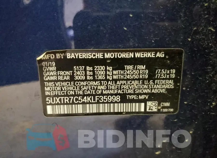 5UXTR7C54KLF35998 Photo# 13