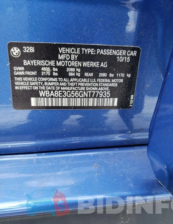 WBA8E3G56GNT77935 Photo# 12