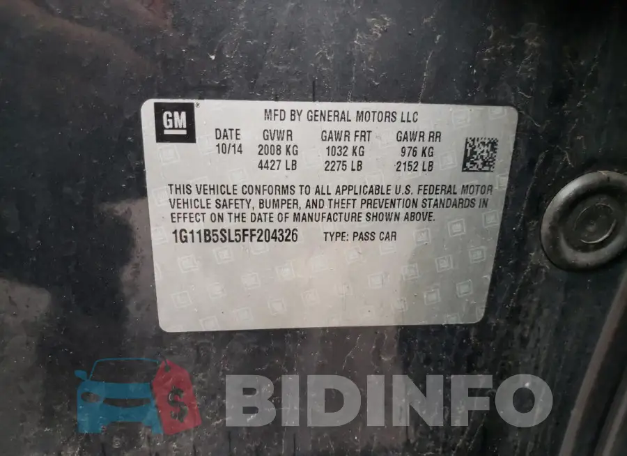 1G11B5SL5FF204326 Photo# 12