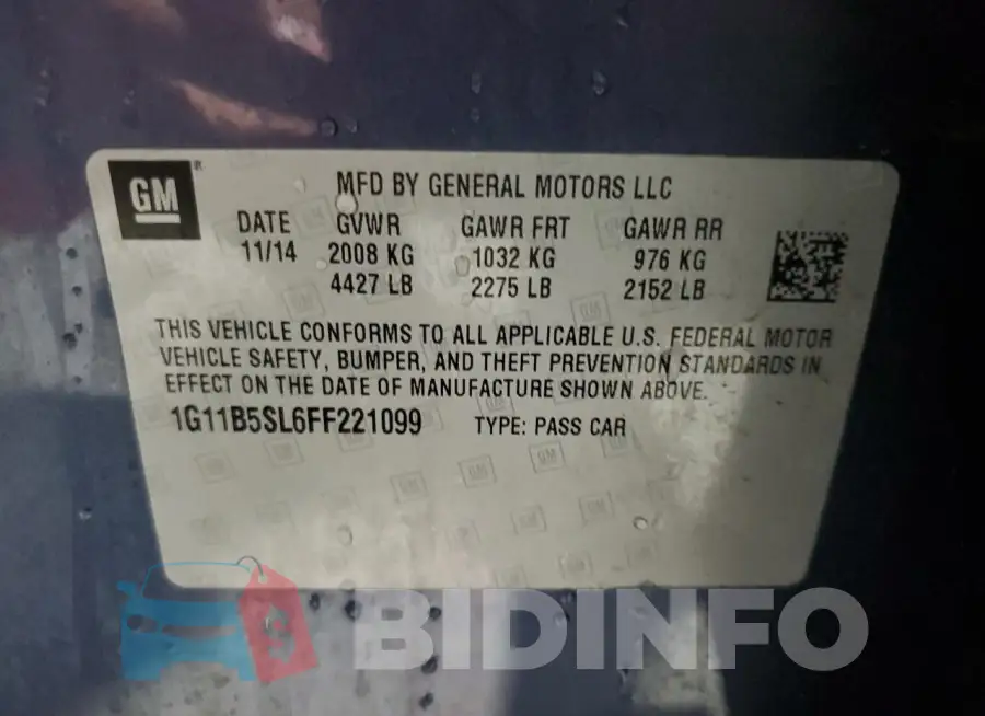 1G11B5SL6FF221099 Photo# 12