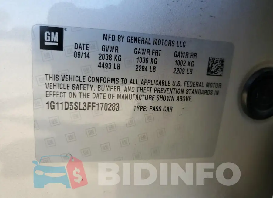 1G11D5SL3FF170283 Photo# 12