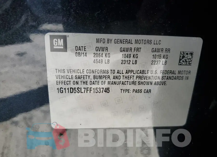 1G11D5SL7FF153745 Photo# 12
