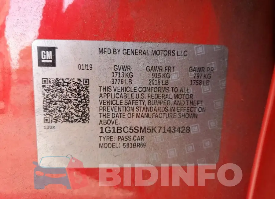 1G1BC5SM5K7143428 Photo# 12
