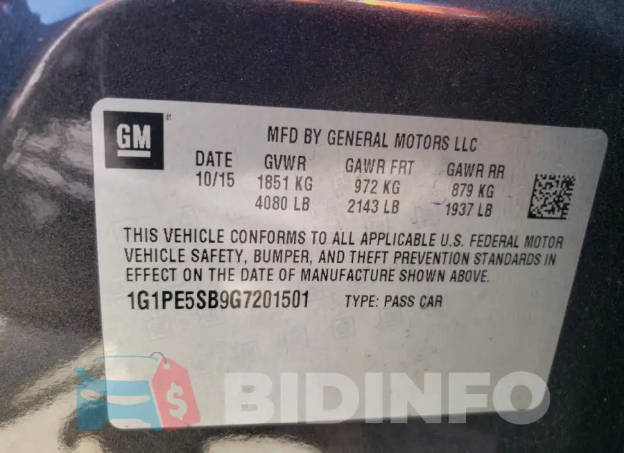 1G1PE5SB9G7201501 Photo# 12