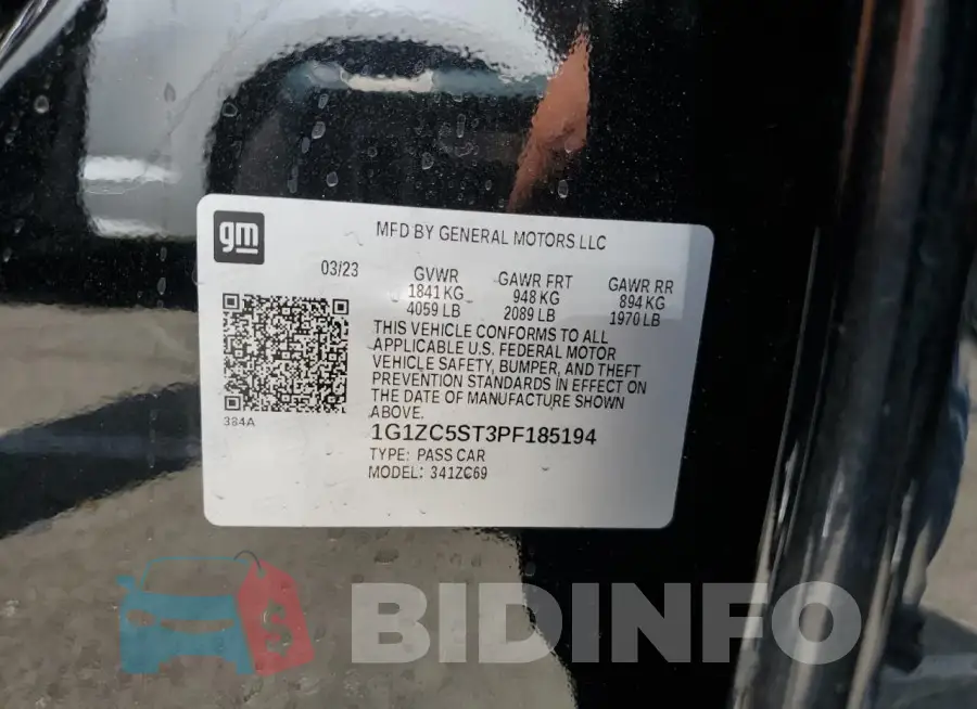 1G1ZC5ST3PF185194 Photo# 13