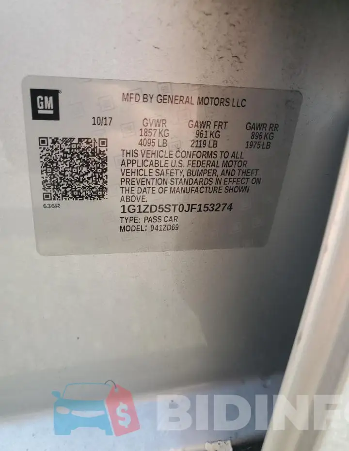 1G1ZD5ST0JF153274 Photo# 12