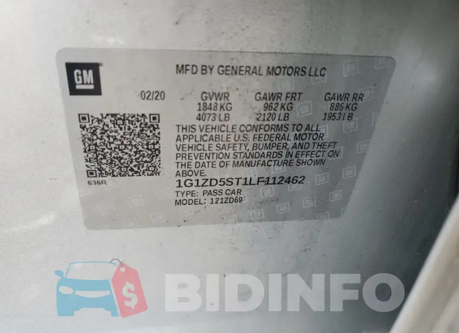 1G1ZD5ST1LF112462 Photo# 12
