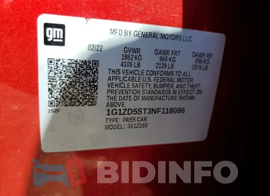 1G1ZD5ST3NF118086 Photo# 12