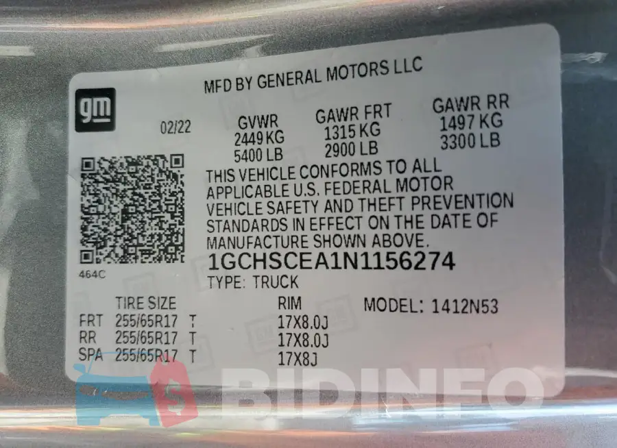 1GCHSCEA1N1156274 Photo# 12