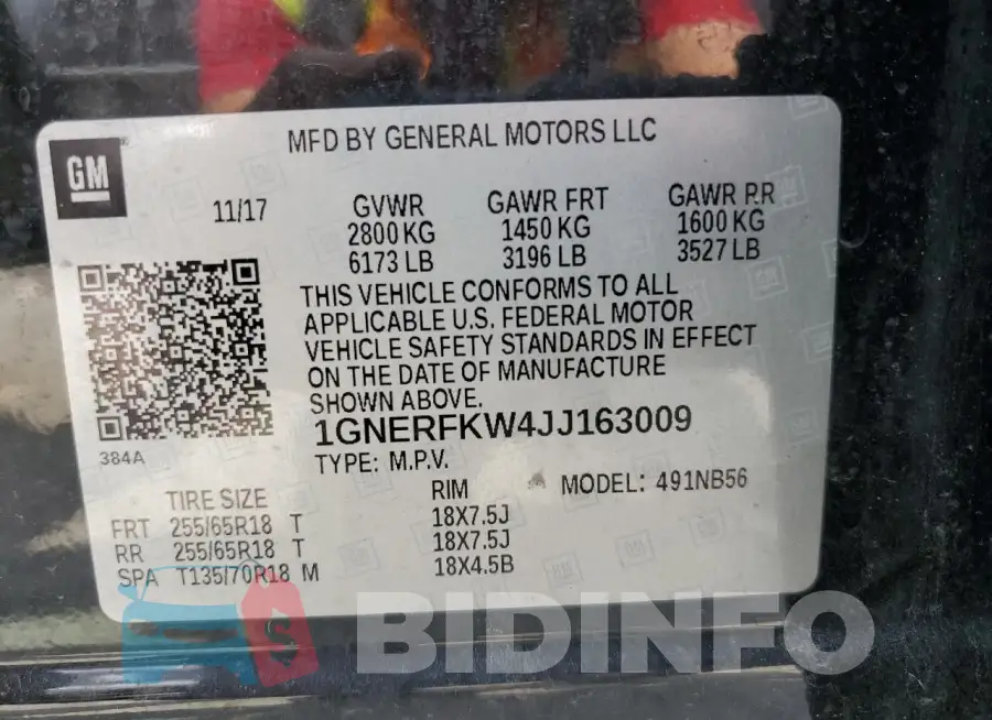 1GNERFKW4JJ163009 Photo# 13