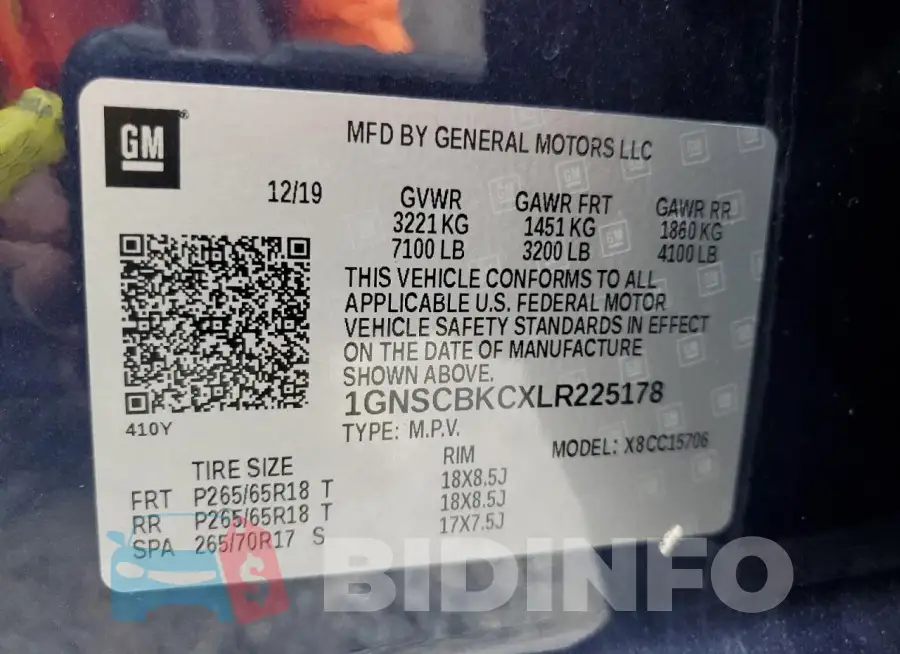 1GNSCBKCXLR225178 Photo# 13