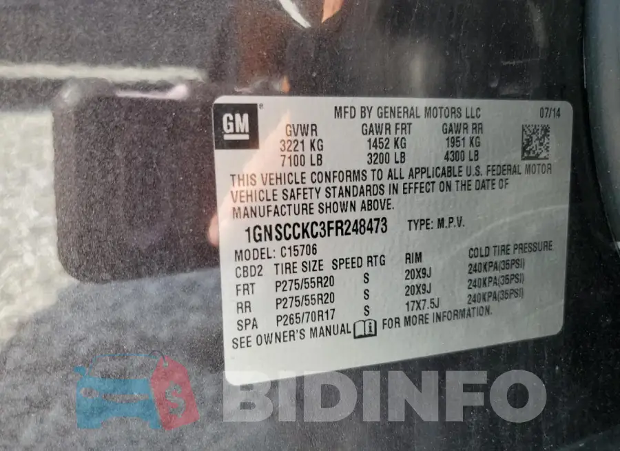 1GNSCCKC3FR248473 Photo# 13