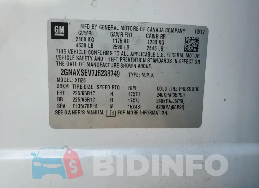 2GNAXSEV7J6238749 Photo# 12