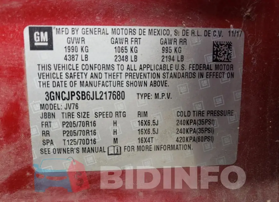 3GNCJPSB6JL217680 Photo# 13
