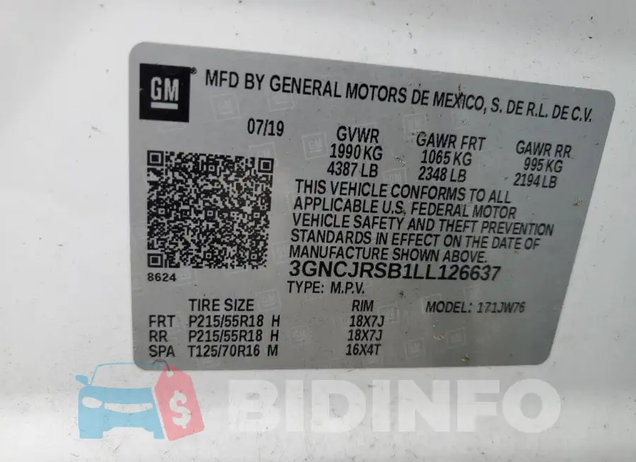 3GNCJRSB1LL126637 Photo# 12