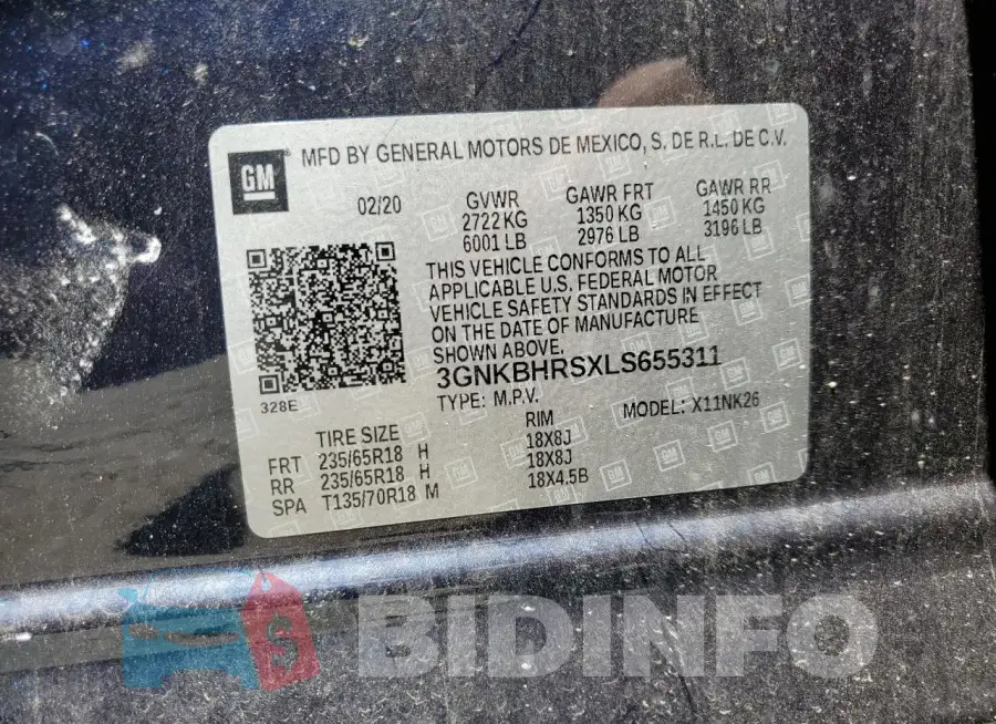 3GNKBHRSXLS655311 Photo# 13