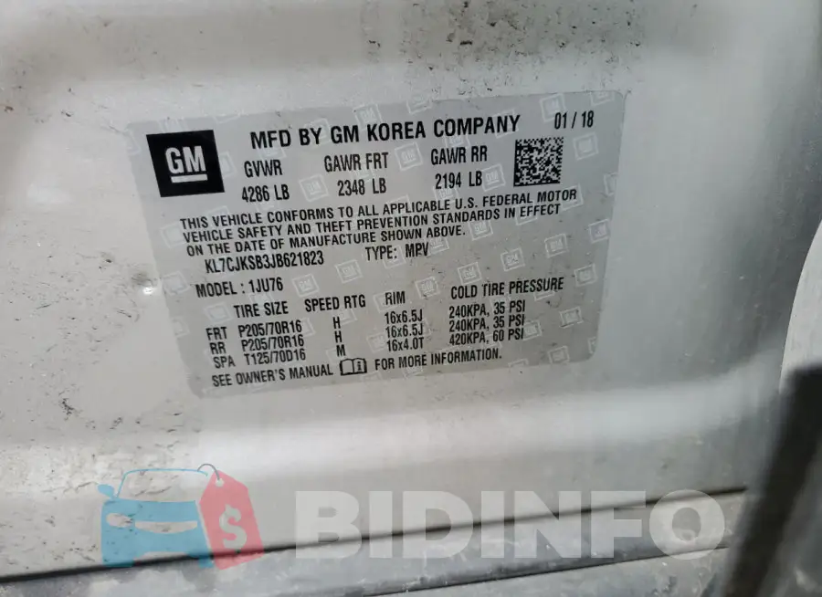 KL7CJKSB3JB621823 Photo# 13