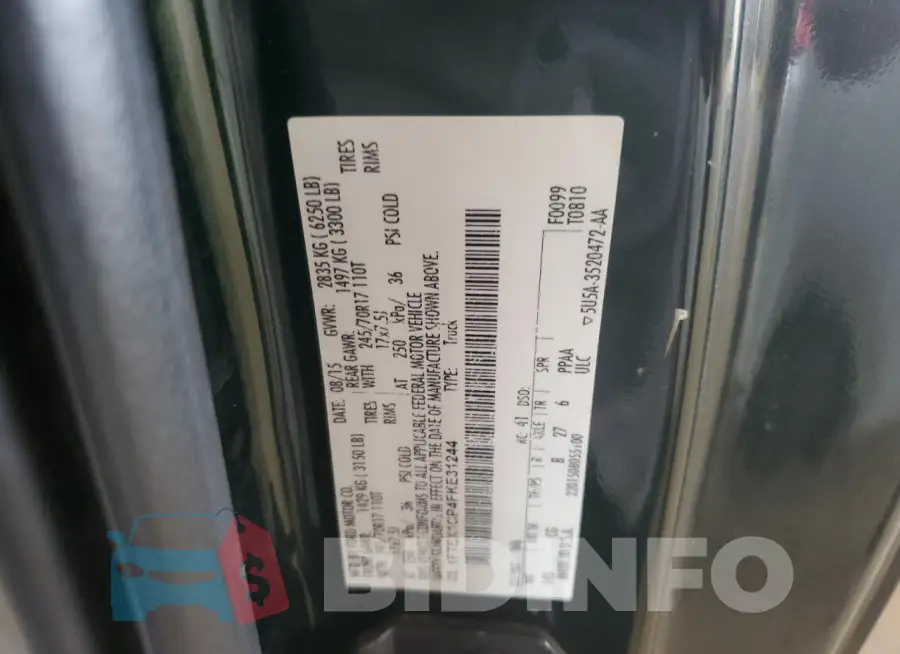1FTEX1CP4FKE31244 Photo# 12