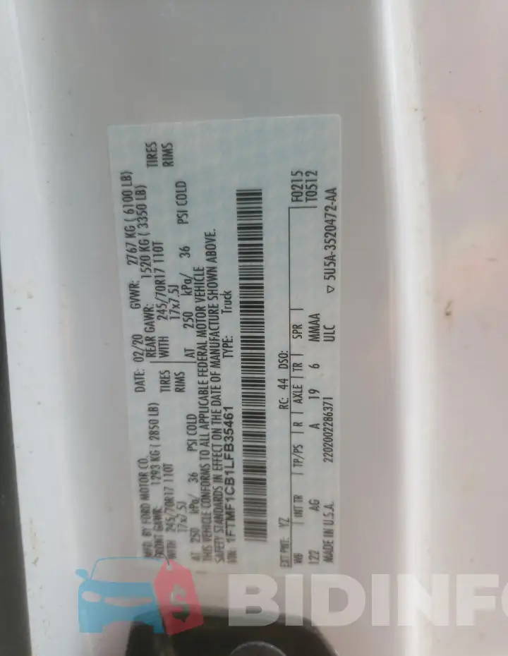 1FTMF1CB1LFB35461 Photo# 12