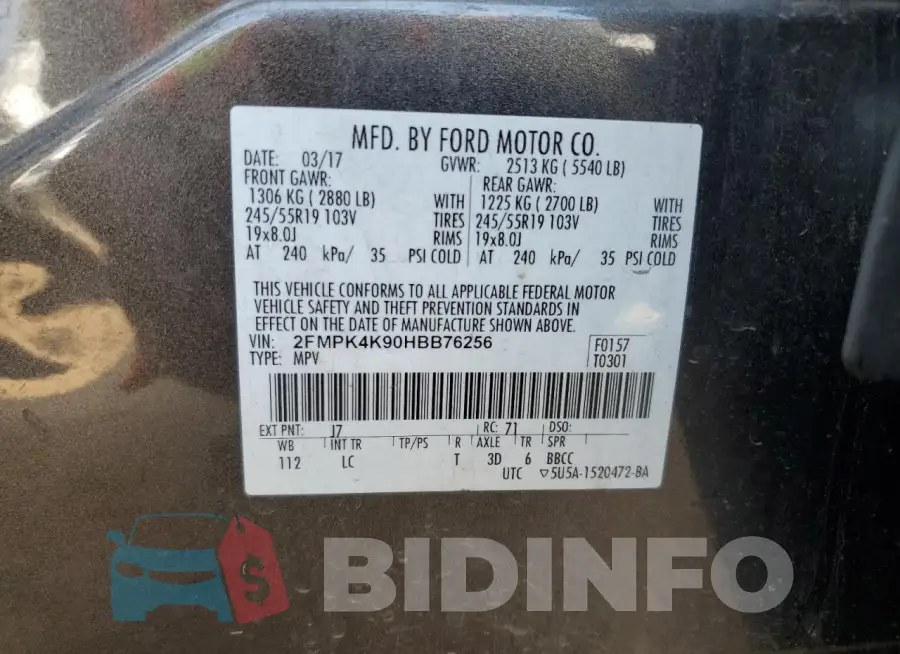 2FMPK4K90HBB76256 Photo# 12