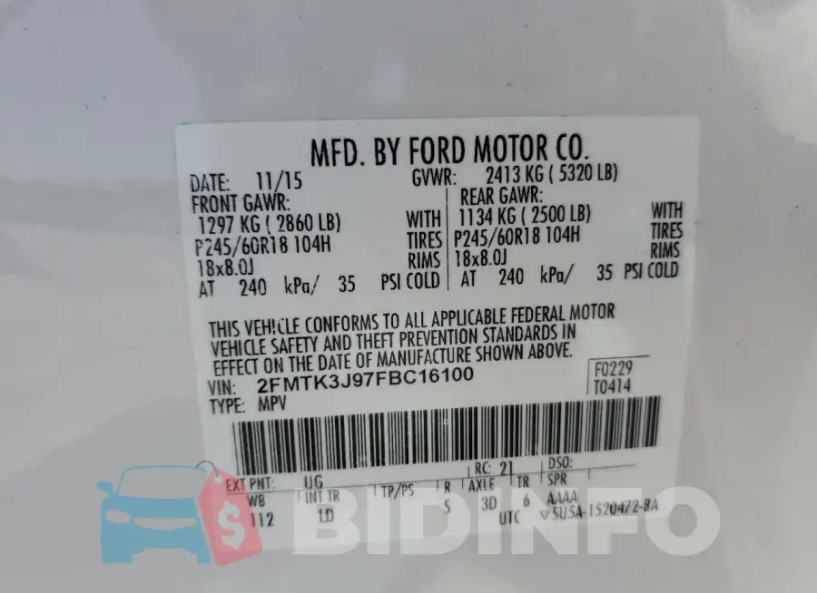 2FMTK3J97FBC16100 Photo# 13