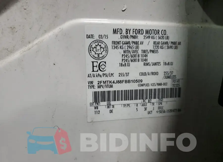2FMTK4J88FBB10509 Photo# 12