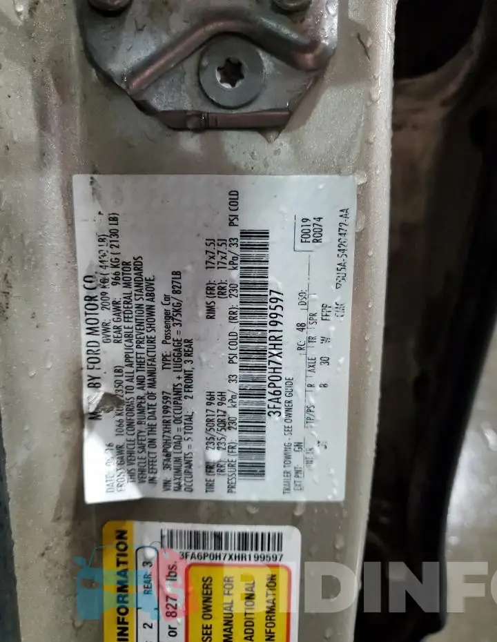 3FA6P0H7XHR199597 Photo# 12