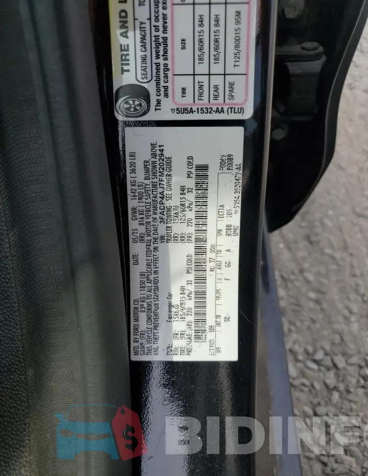 3FADP4AJ7FM202941 Photo# 12