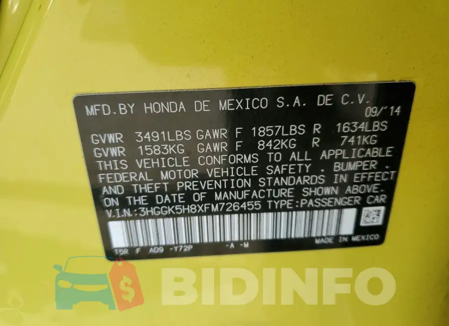 3HGGK5H8XFM726455 Photo# 12