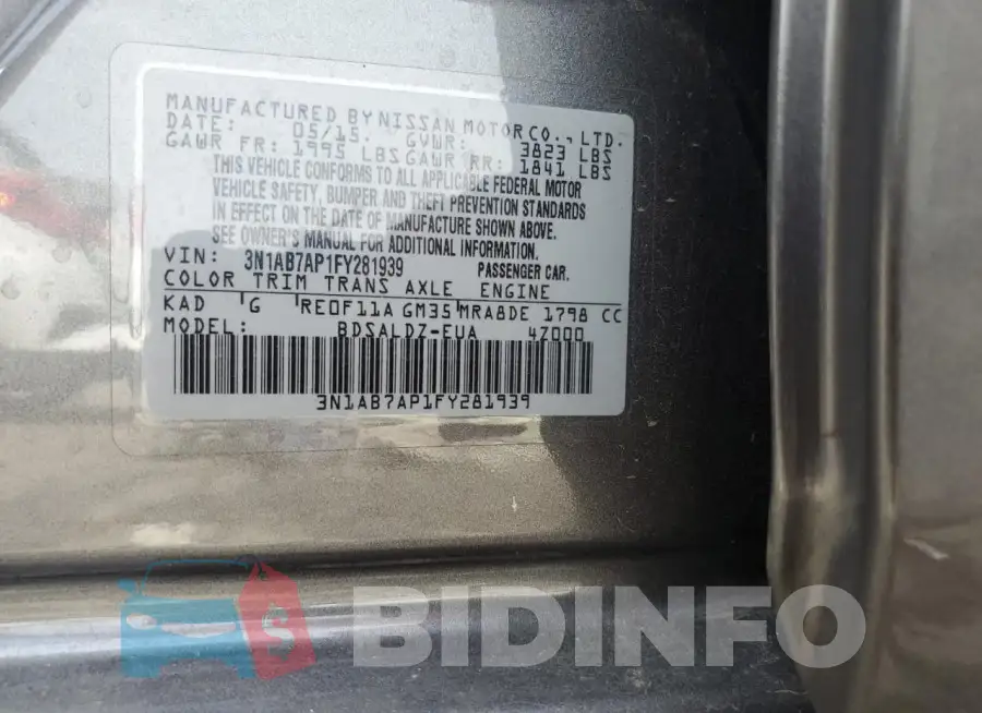 3N1AB7AP1FY281939 Photo# 12