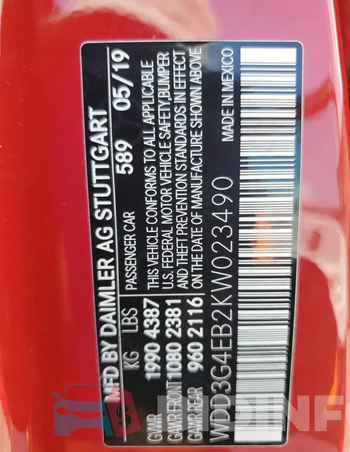 WDD3G4EB2KW023490 Photo# 12
