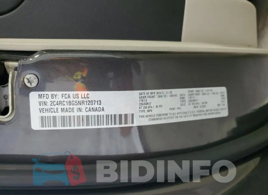 2C4RC1BG5NR120713 Photo# 13
