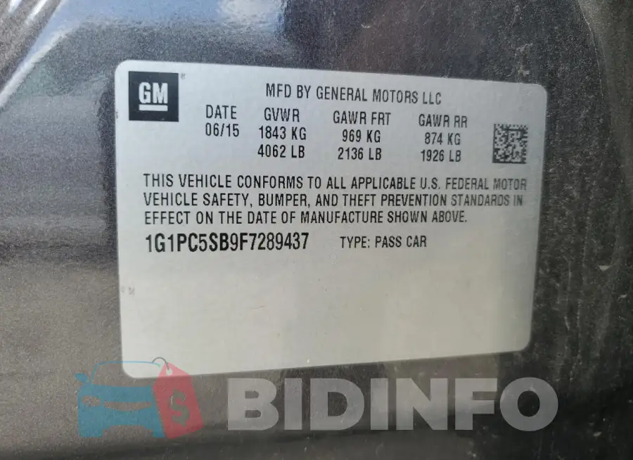 1G1PC5SB9F7289437 Photo# 12