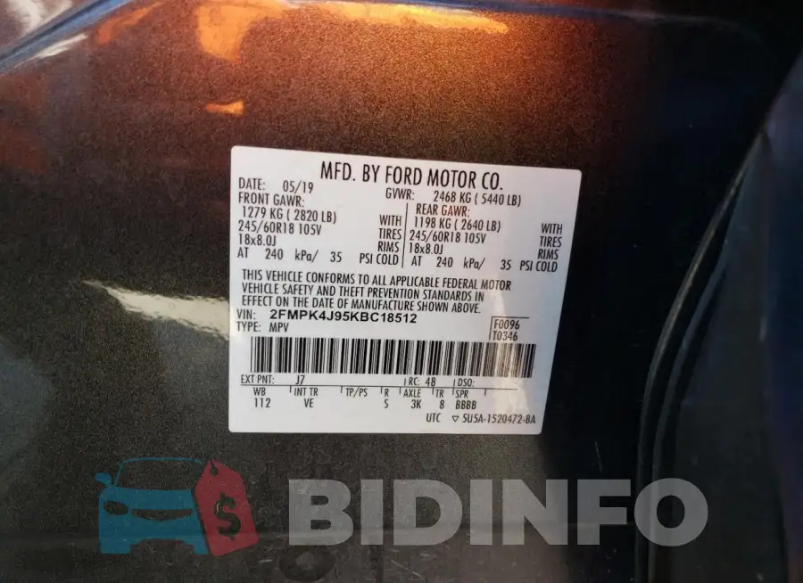 2FMPK4J95KBC18512 Photo# 13