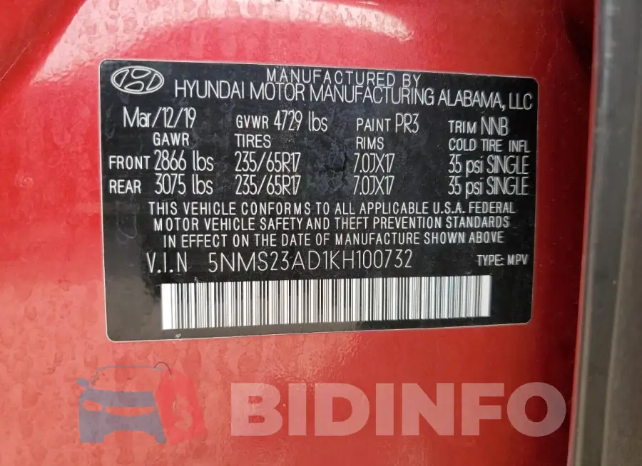 5NMS23AD1KH100732 Photo# 13