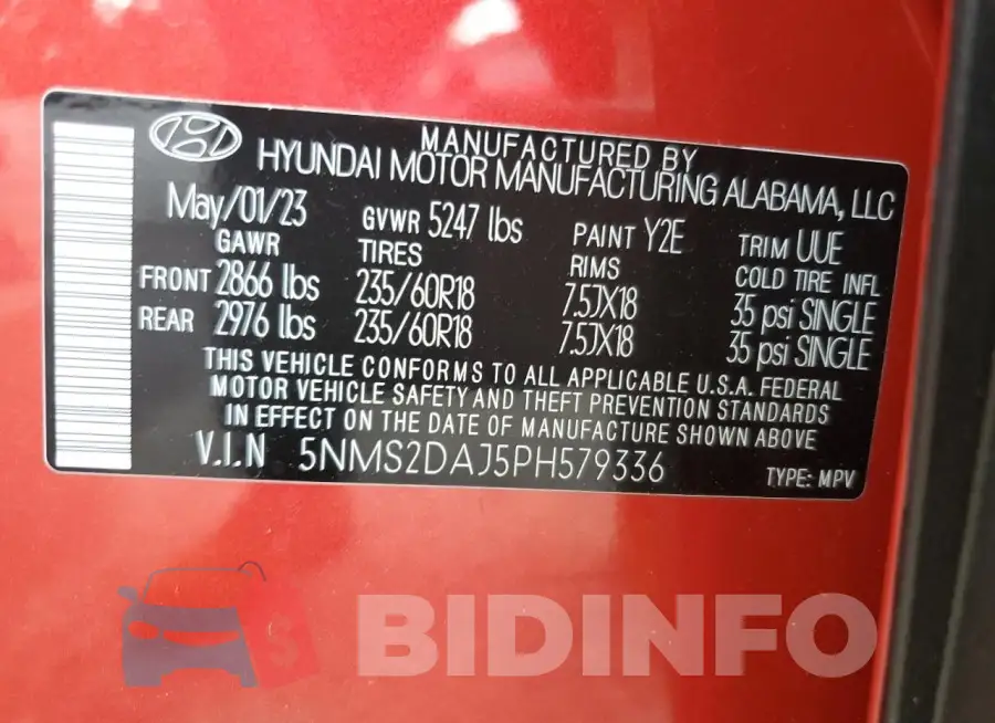 5NMS2DAJ5PH579336 Photo# 13