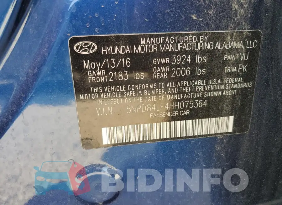 5NPD84LF4HH075364 Photo# 12