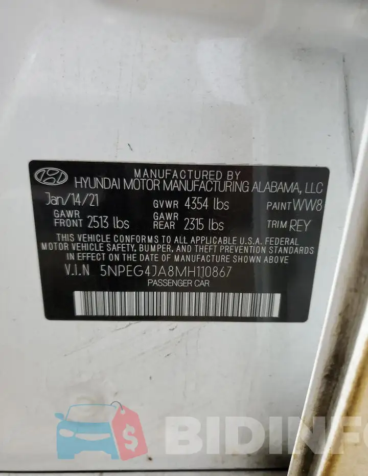 5NPEG4JA8MH110867 Photo# 12