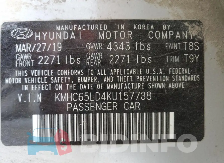 KMHC65LD4KU157738 Photo# 12