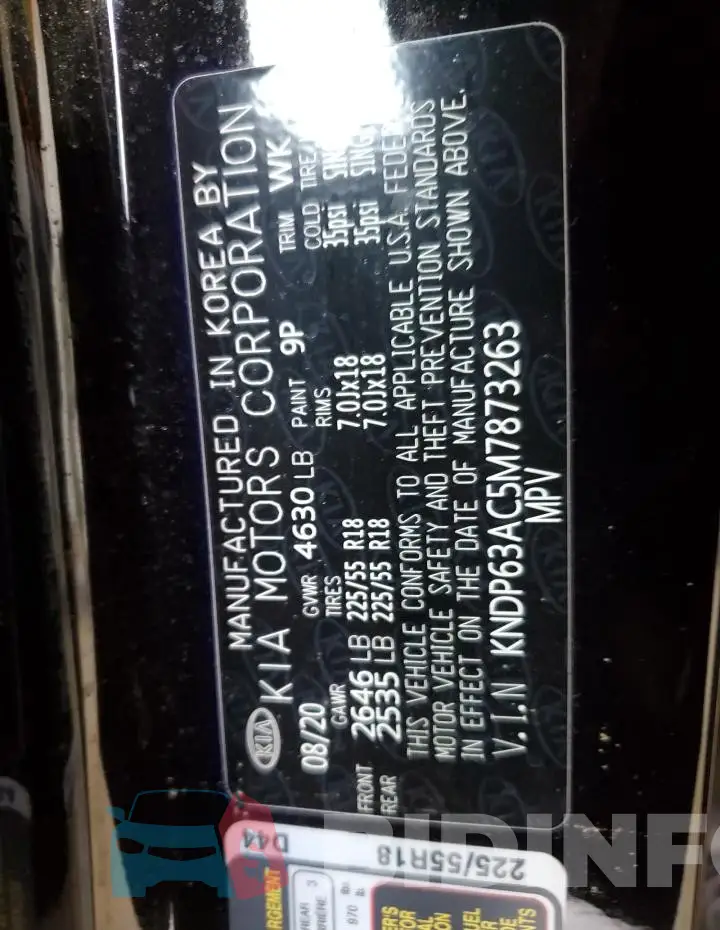KNDP63AC5M7873263 Photo# 12
