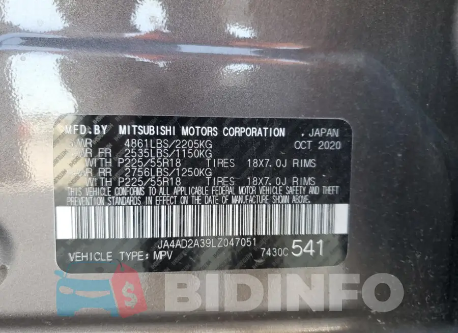 JA4AD2A39LZ047051 Photo# 14