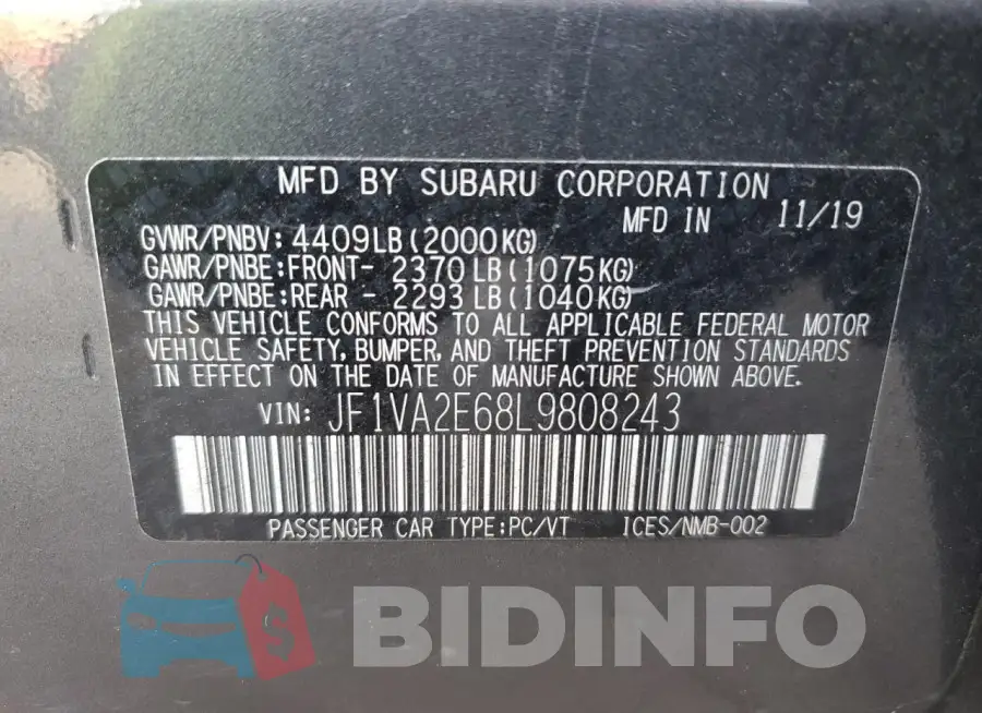 JF1VA2E68L9808243 Photo# 12