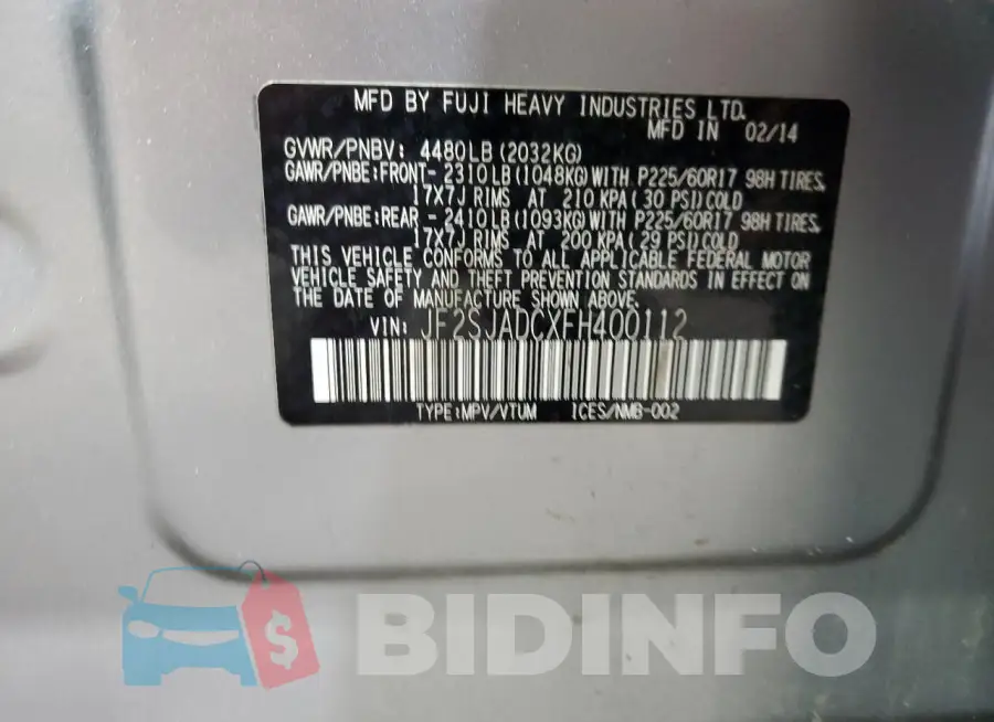 JF2SJADCXFH400112 Photo# 13