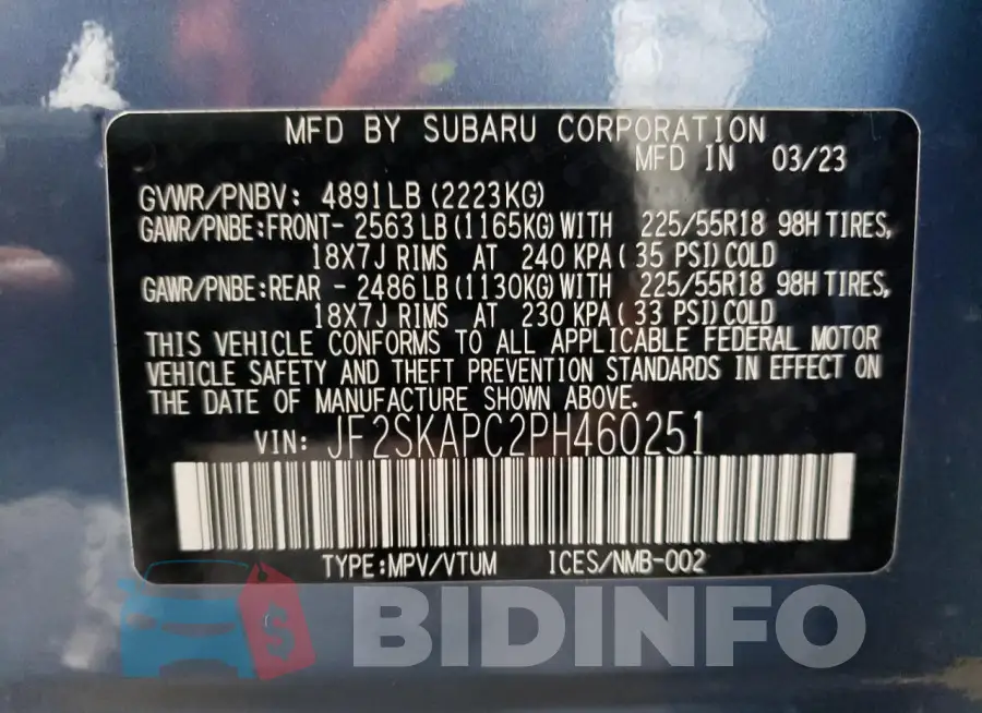 JF2SKAPC2PH460251 Photo# 13
