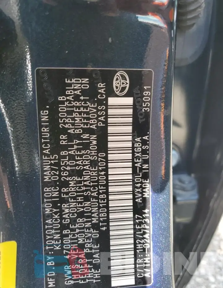 4T1BD1EB1FU041070 Photo# 12