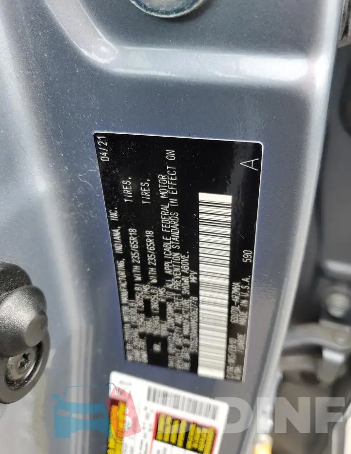 5TDGZRAHXMS062778 Photo# 14