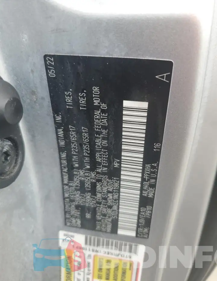 5TDJRKEC1NS119821 Photo# 13